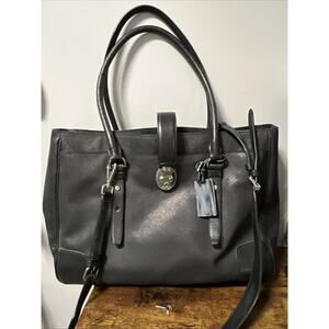 TUMI Villa Turin Black Saffiano Leather Business Tote Shoulder Bag 73125D2 w/KEY